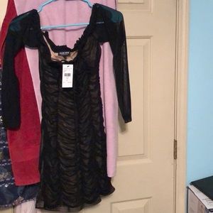 NWT FASHION NOVA- Maura Mesh Black Dress